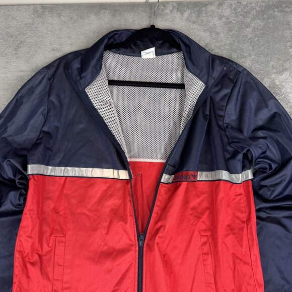 Vintage 80s Adidas Nylon Track Jacket Mens Training Full Zip Running USA Made M - Picture 6 of 10